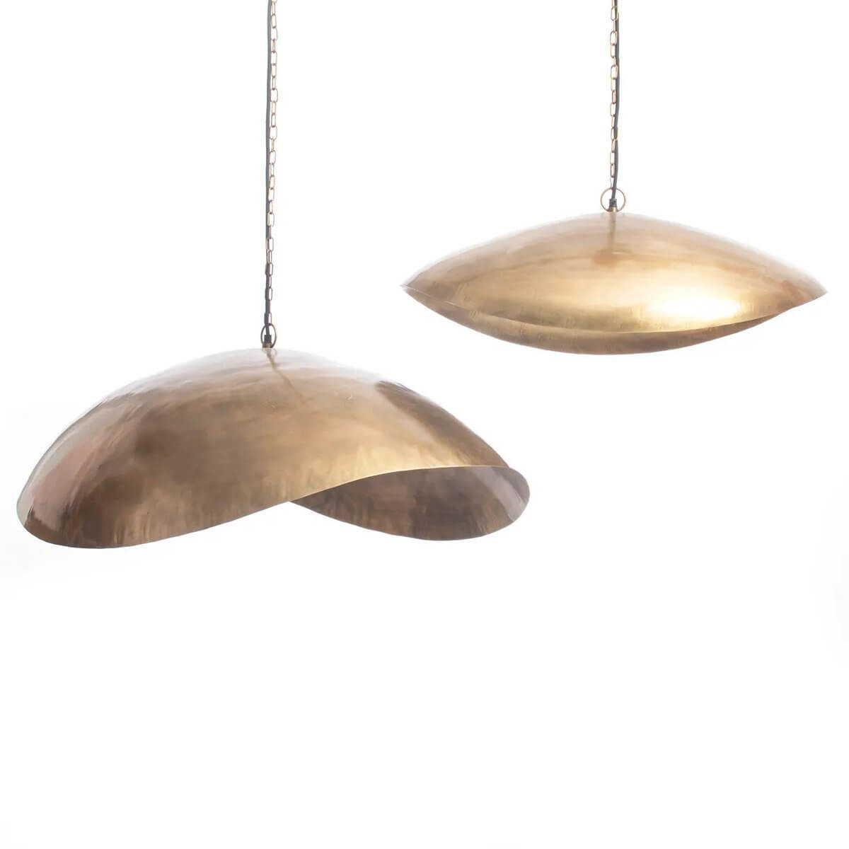 Messing hanglamp Fortune Cookie 100 cm in close-up