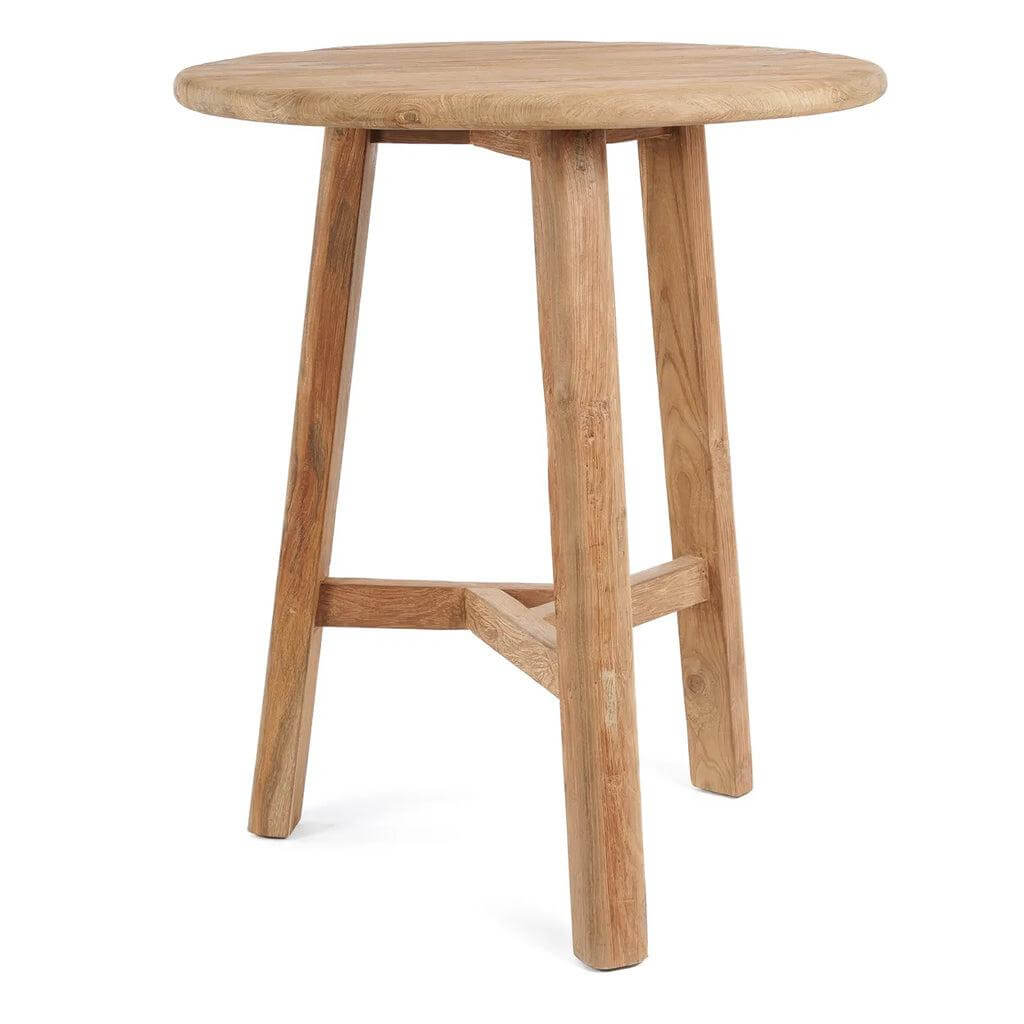 Handgemaakte Fusuma bartafel van hergebruikt teakhout, perfect voor buitenruimtes en weersbestendig. Duurzaam en eco-vriendelijk design.
