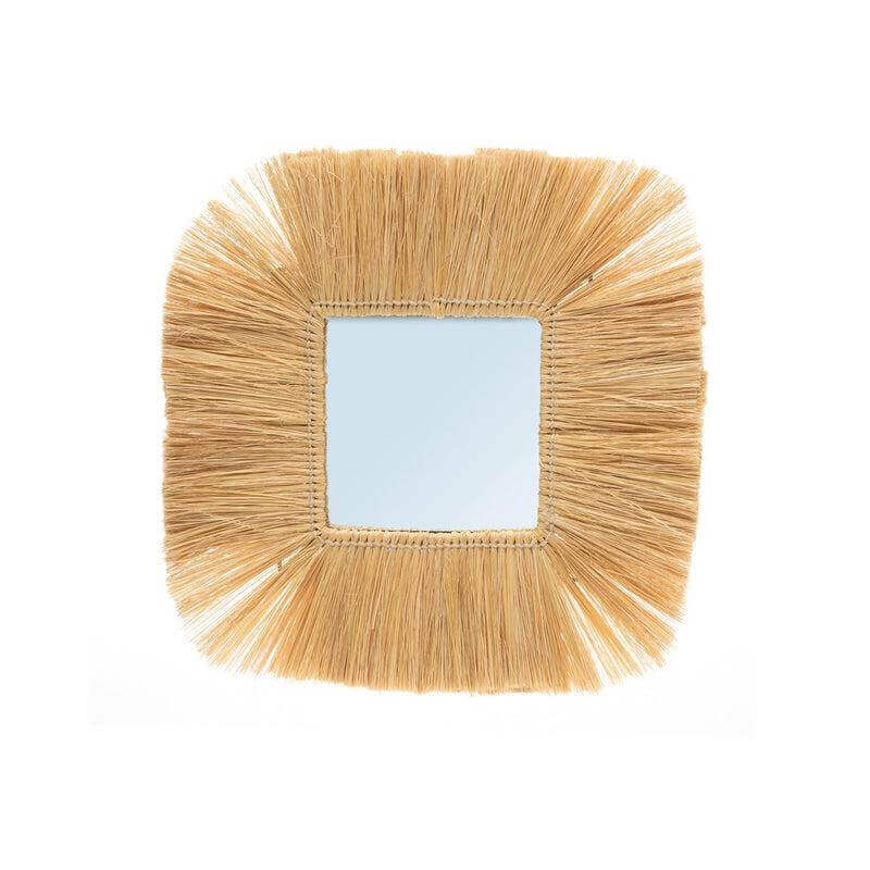 De Goa Spiegel - Ronde spiegel met gras lagen, natuurlijke stijl, uit India. Perfect voor elke kamer. Limited edition.