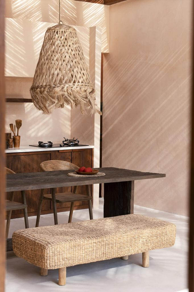 Detail van abaca hanglamp jelly fish 63 cm