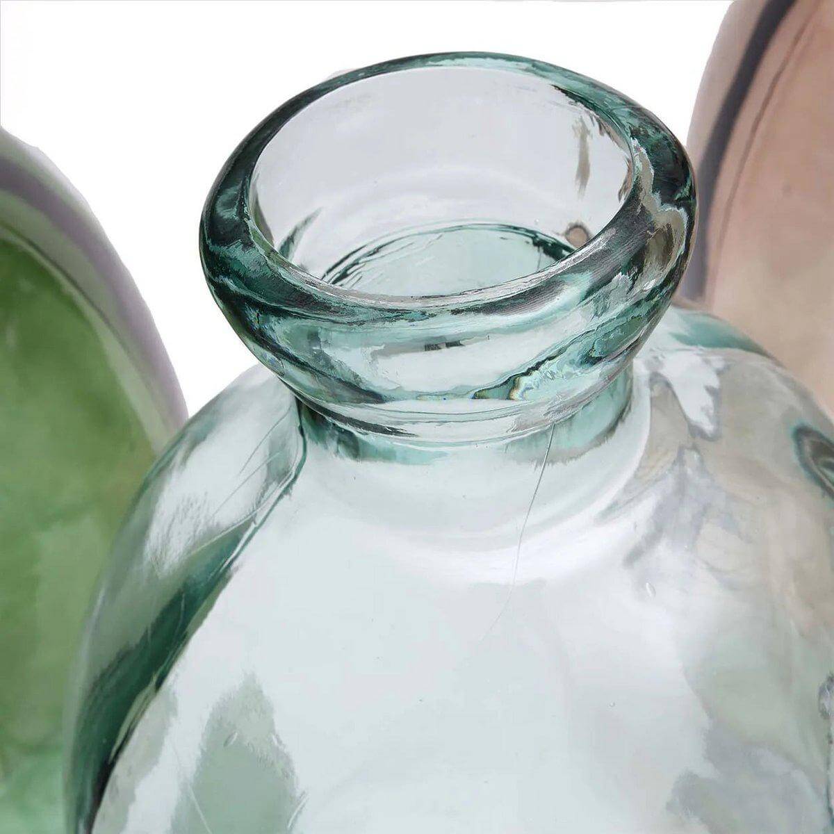 Glazen top van De Jinsuo Vaas in blauw met vloeiende lijnen, symboliseert traditionele schoonheid en modern design.