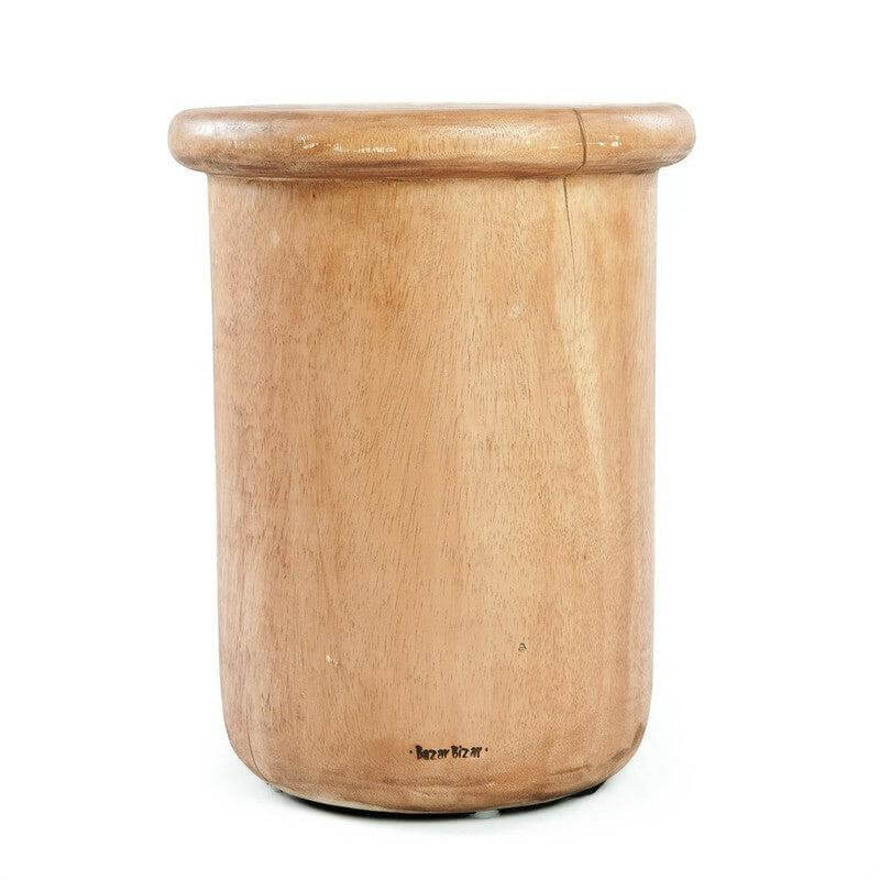 Stijlvolle De Killa Kruk van suarhout, natuurlijke kleur, ideaal voor elke interieurstijl, hoogte 45 cm, breedte 30 cm.