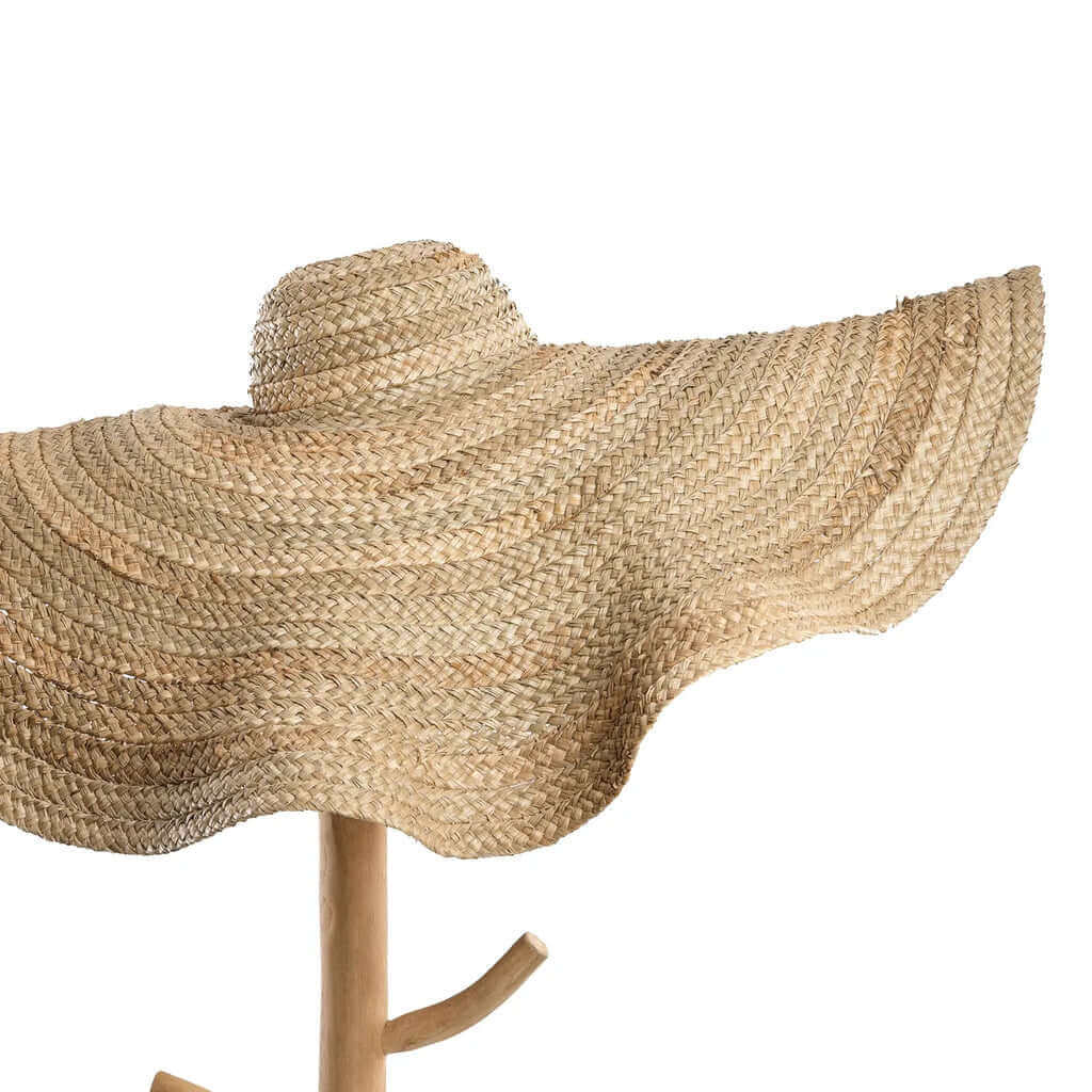 De Lolita Hoed van handgemaakt waterhyacint, zonhoed voor zonnige dagen. Superzacht en stijlvol, universele maat, kleur: naturel.