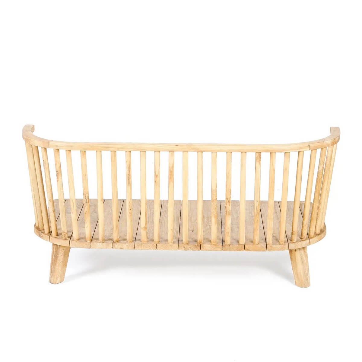 Bohemian De Malawi Tweezitter in wit teakhout, elegant voor buitenruimtes, met waterafstotende kussens voor ultiem comfort.