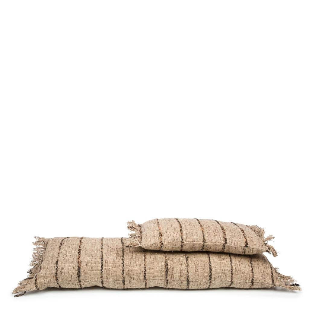 Alt Tag: De Oh My Gee Kussenhoes in Beige Zwart, 35x100 cm - Boho-stijl voor interieur, tuin of patio. Geen binnenkussen inbegrepen.