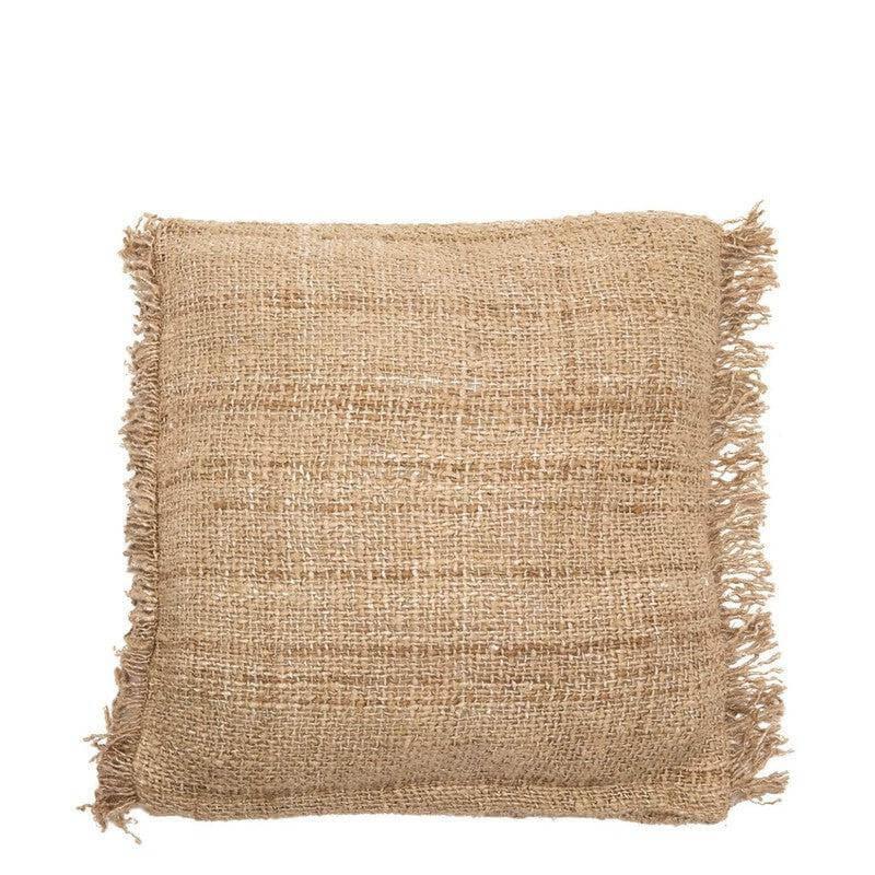 Beige kussenhoes De Oh My Gee in boho-stijl, 60x60 cm, zonder binnenkussen, voegt chique textuur toe aan interieur of patio.