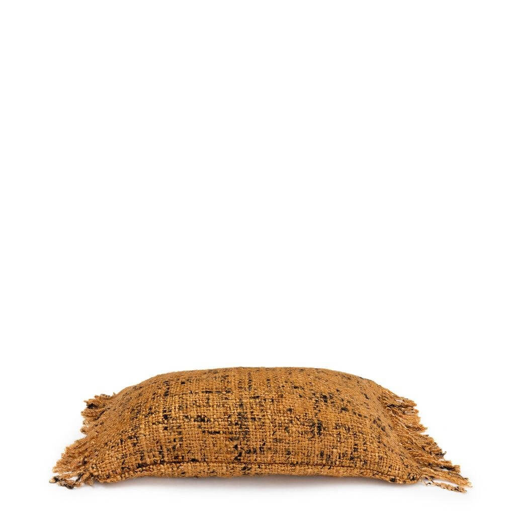 Boho kussenhoes in kaneel zwart, 30x50 cm, voor een stijlvolle textuur in huisdecoratie. Handgemaakt katoenen design voor elke ruimte.