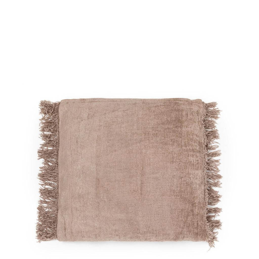 Kussenhoes van katoen in concrete velvet stijl, 40x40 cm, boho look voor interieur en tuin, handgemaakt en uniek. Binnenkussen niet inbegrepen.