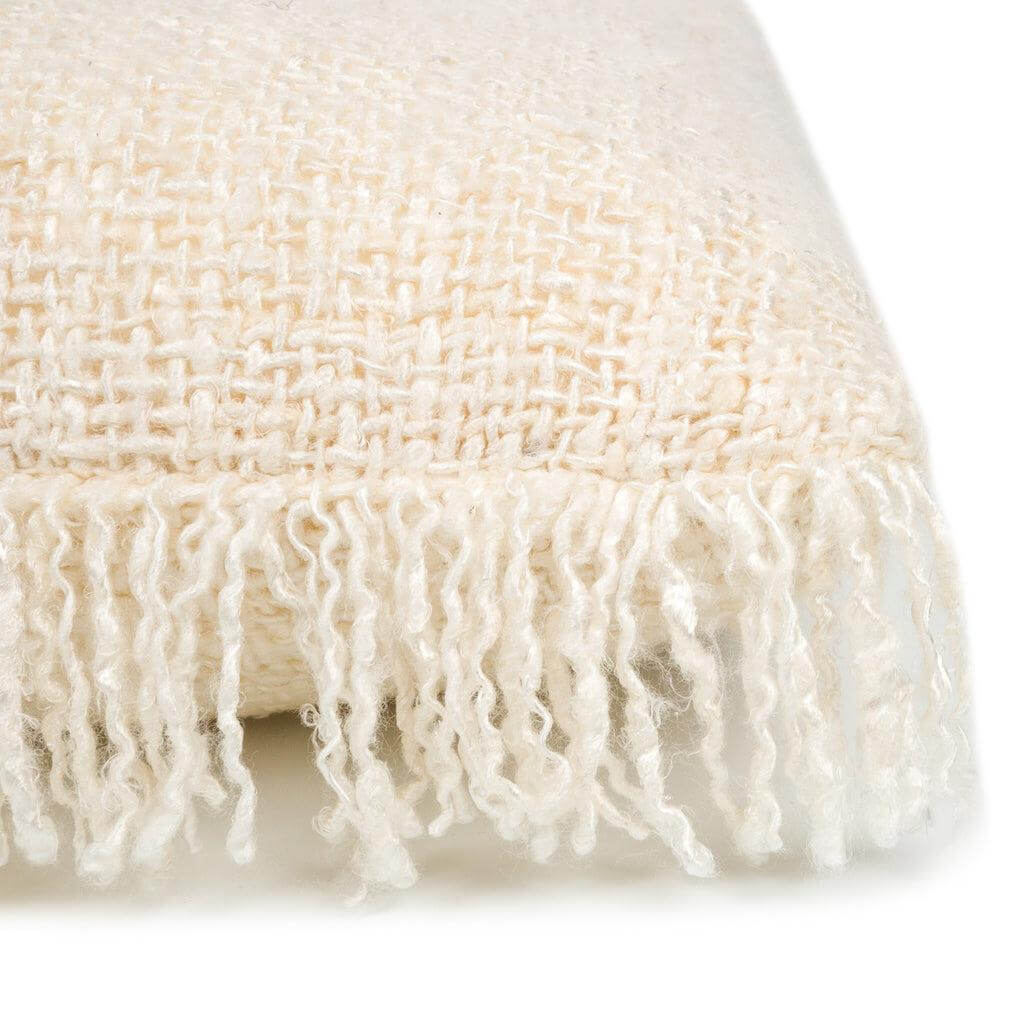 Crème kussenhoes 60x60, boho stijl, textuur van zacht katoen. Perfect voor interieur, tuin of patio. Geen binnenkussen inbegrepen.