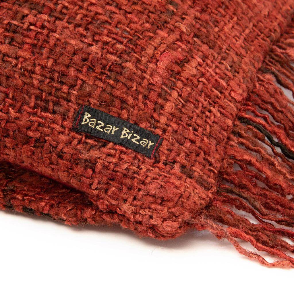 Chique kersenrood kussenhoes van zacht katoen, 30x50 cm, boho-stijl zonder binnenkussen. Perfect voor interieur of tuin.