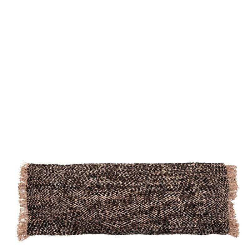 De Oh My Gee kussenhoes in zwart koper, 35x100 cm. Perfect voor een chique, boho-stijl interieur of tuin. Zacht katoen, zonder binnenkussen.