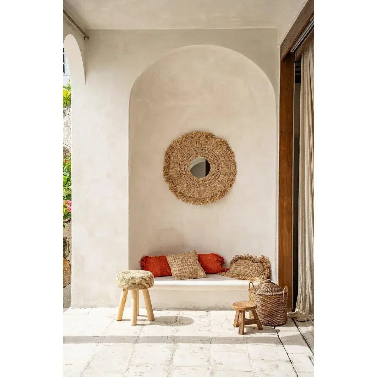 De Raffia Kruk - Natuurlijk-kruk-Bazar Bizar Living-Ik Hout ervan.