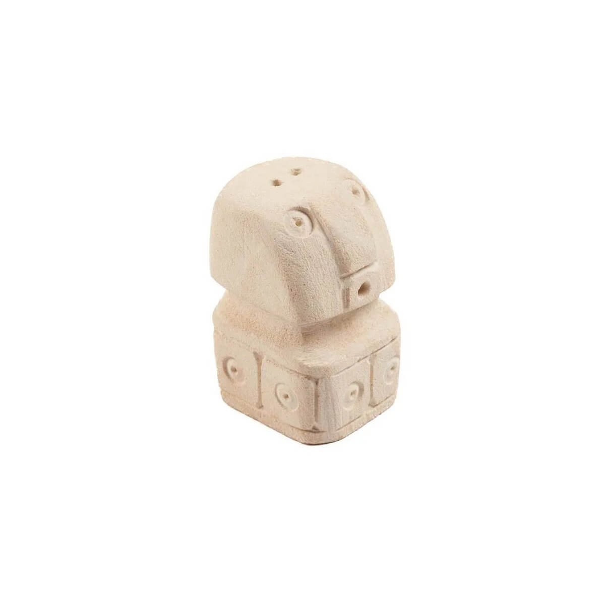 Bohemian Salt & Pepper Sumba shaker in sandstone, shaped like charming stone figures, adding artistic flair to your table decor.