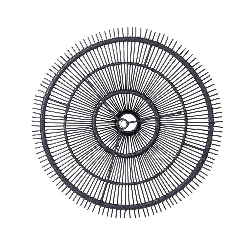 De Sky Hanglamp - Zwart rotan plafondlamp XL, indrukwekkend rond ontwerp, artistieke uitstraling, verrijk je interieur met stijl.
