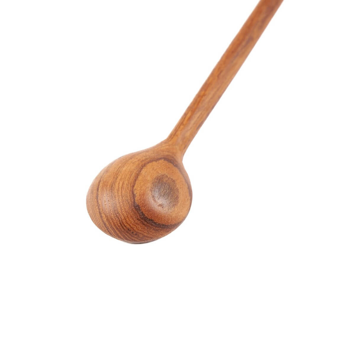 Bohemian teak root flat dose spoon with unique grain patterns for precise scooping; eco-friendly kitchen essential.