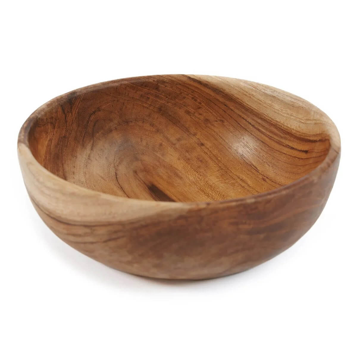 Bohemian style teak root snack bowl showcasing unique natural wood patterns, perfect for rustic charm and entertaining.