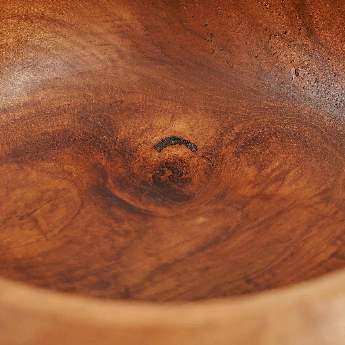 De Teakwortel Fruitschaal-Bazar Bizar Living-Ik Hout ervan.