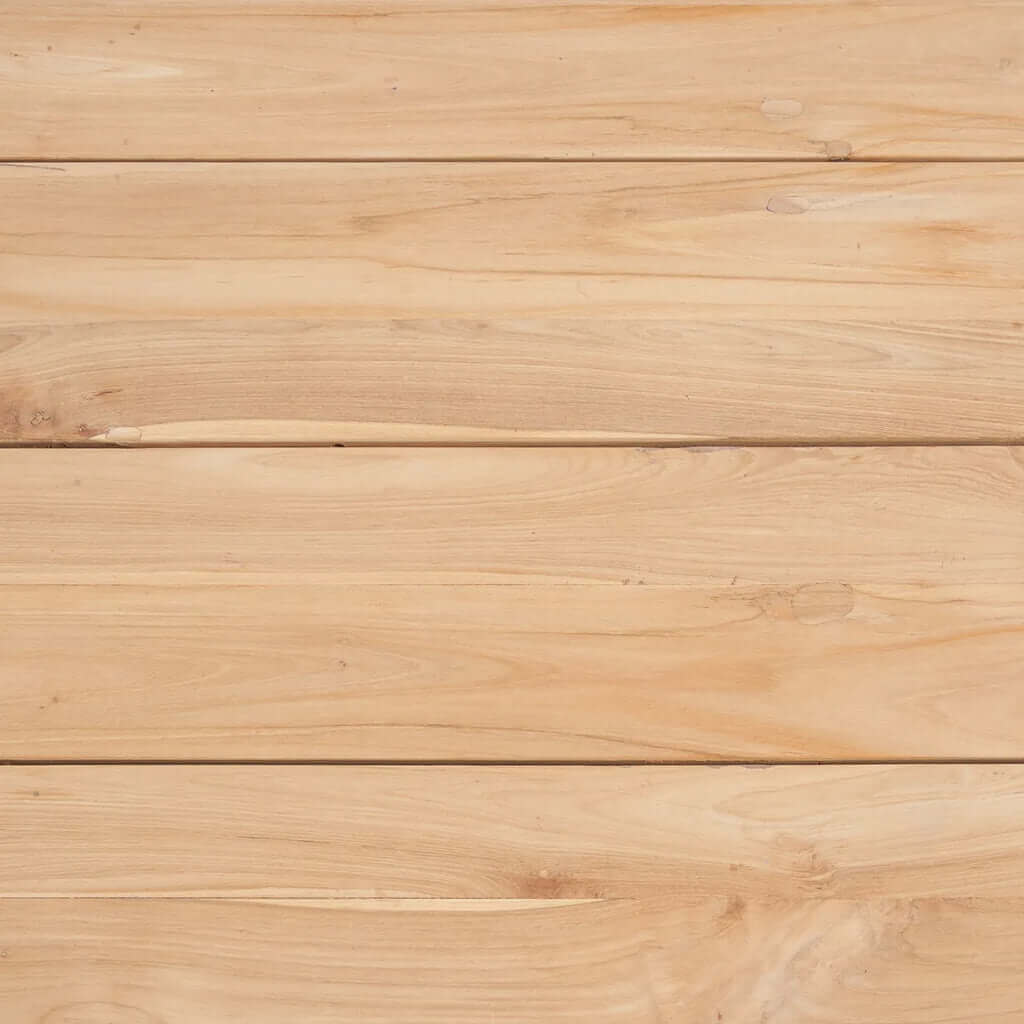 Close-up van gerecycled teakhout - perfect voor de Umalas salontafel, duurzaam en geschikt voor elke buitenruimte.