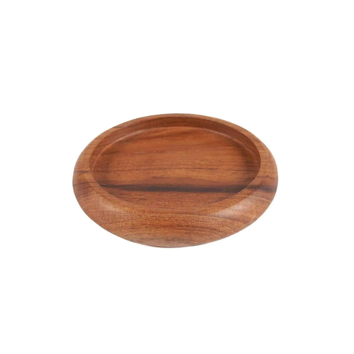 Bohemian natural wood coaster by Bazar Bizar Living, featuring rich grains and elegant design, perfect for stylish table settings.