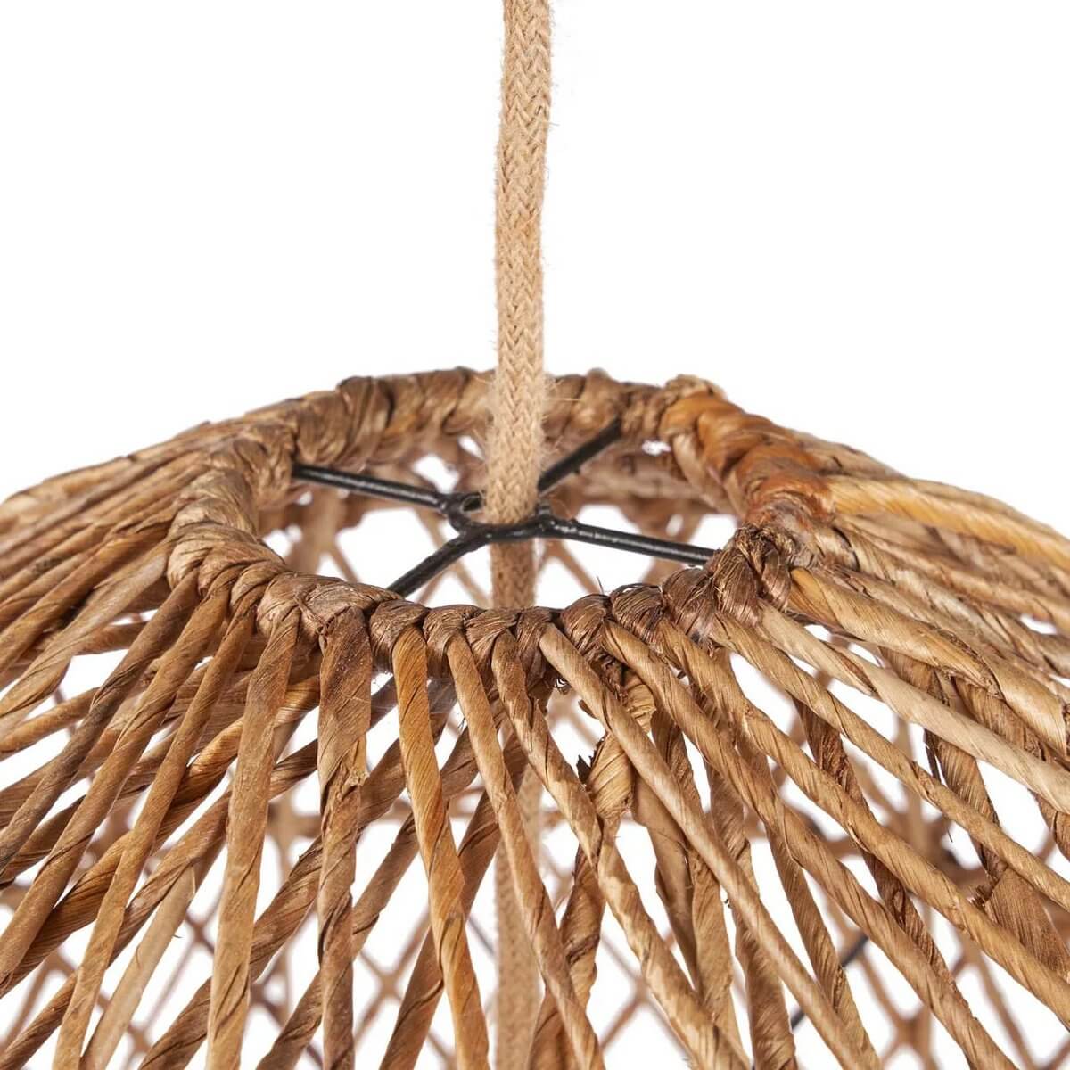 Close-up of De Xiomara Hanger in natural banana leaf weave, creating a bohemian charm for cozy spaces.