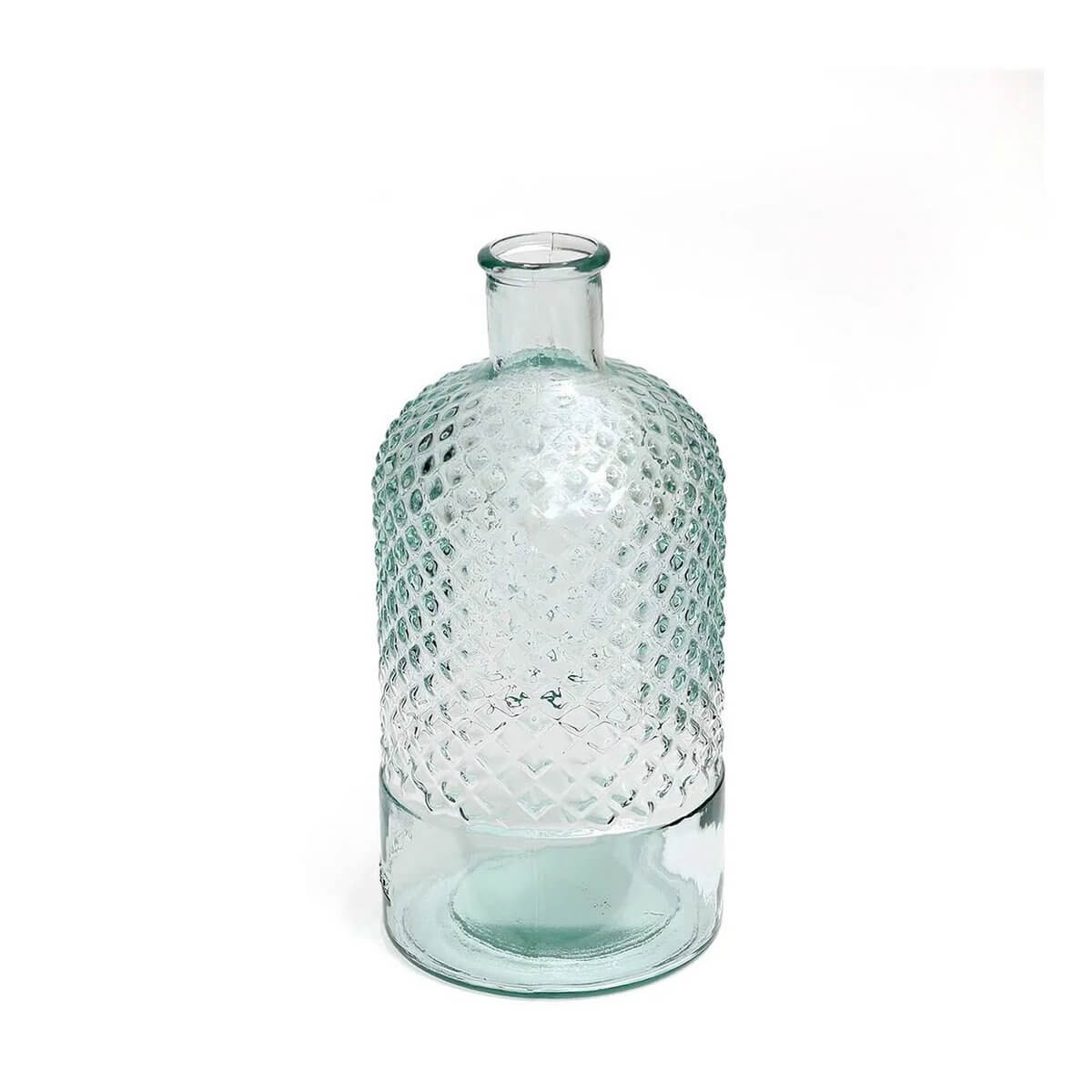 Bohemian-inspired Zuanshí blue glass bottle, elegant and timeless design, perfect for elevating any occasion and enhancing hydration.