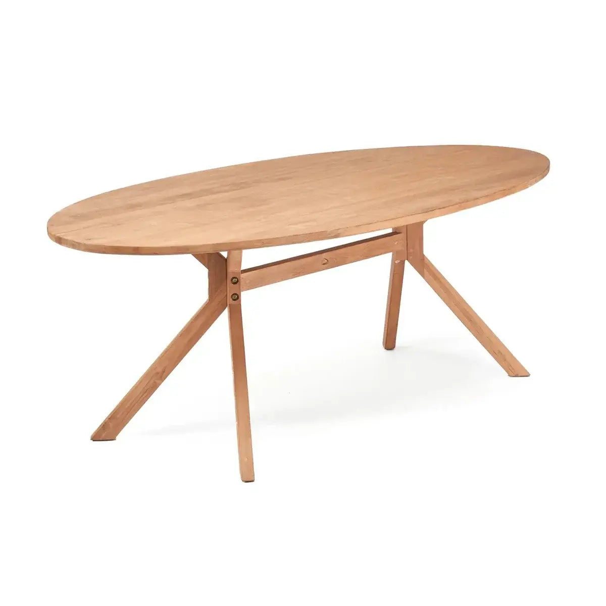 Bohemian style Kulala dining table in eco-friendly upcycled teak wood by Bazar Bizar Living, perfect for gatherings and storytelling.