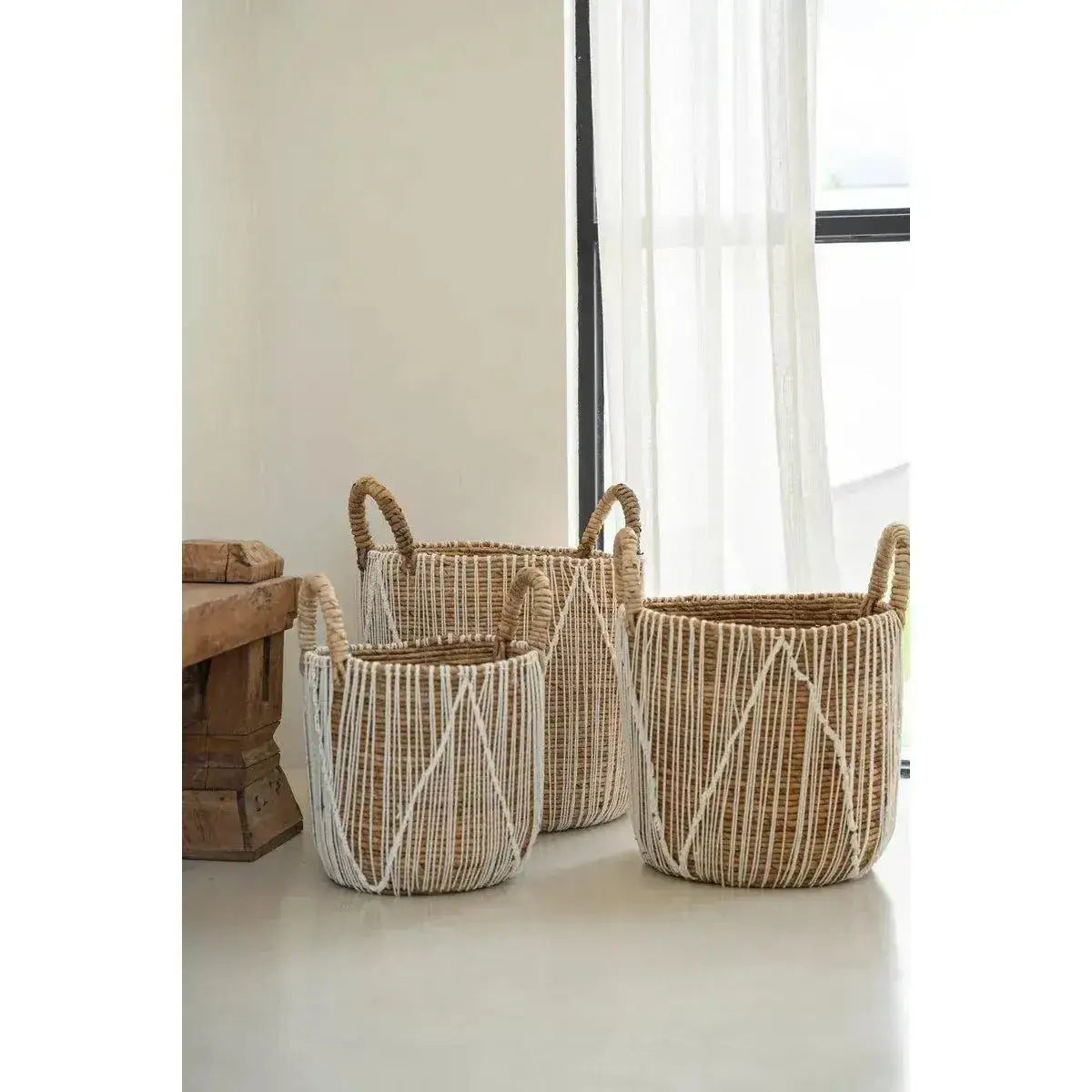 De rechte gestikte macrame -mand - l-manden-Bazar Bizar Living-Ik Hout ervan.