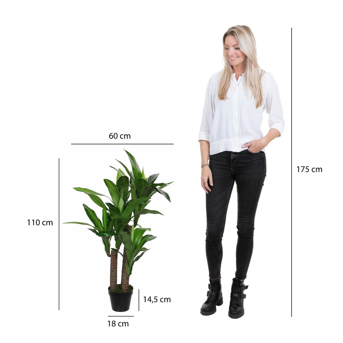Dracaena Kunstplant - H110 x Ø60 cm-Mica Decorations-Ik Hout ervan.