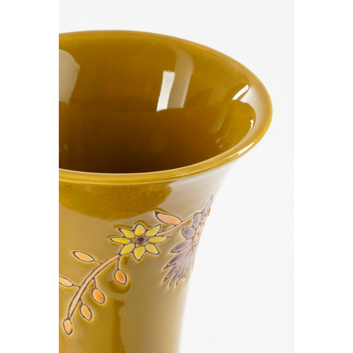 Eloise Vaas - H47 x Ø22 cm - Keramiek - Oker-vazen-Mica Decorations-Ik Hout ervan.