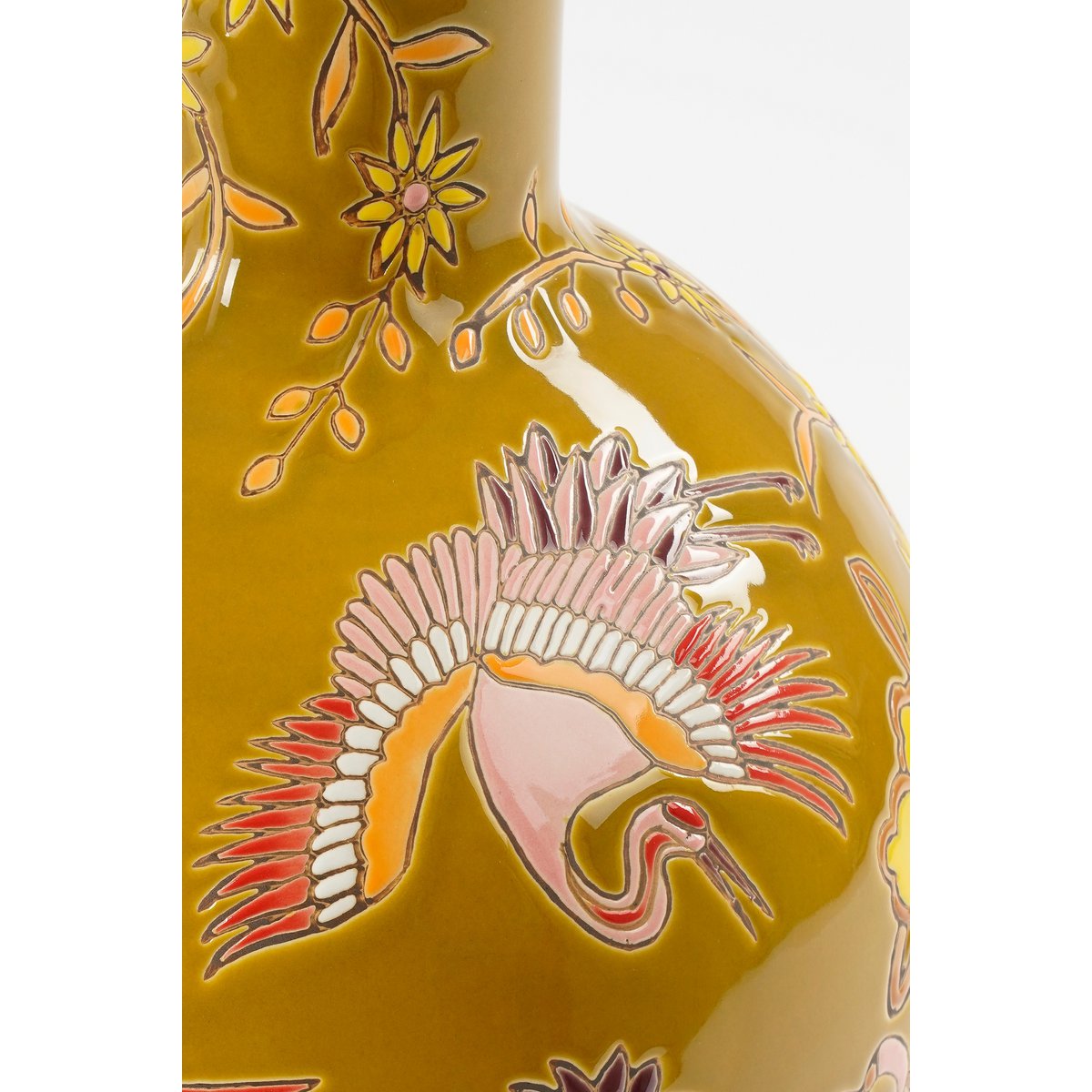 Eloise Vaas - H47 x Ø22 cm - Keramiek - Oker-vazen-Mica Decorations-Ik Hout ervan.