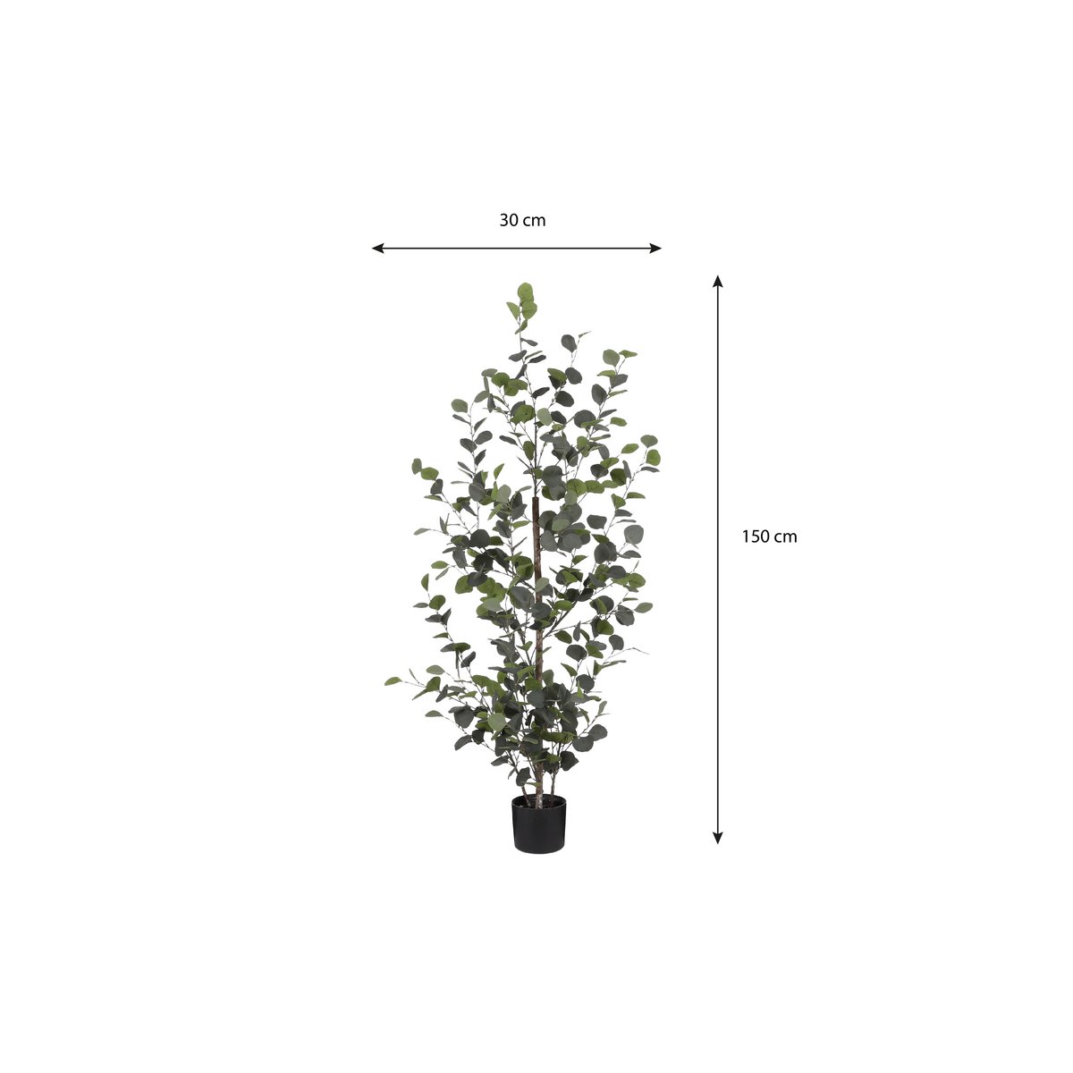 Eucalyptus Kunstplant in Bloempot - H150 x Ø30 cm - Groen -Mica Decorations-Ik Hout ervan.