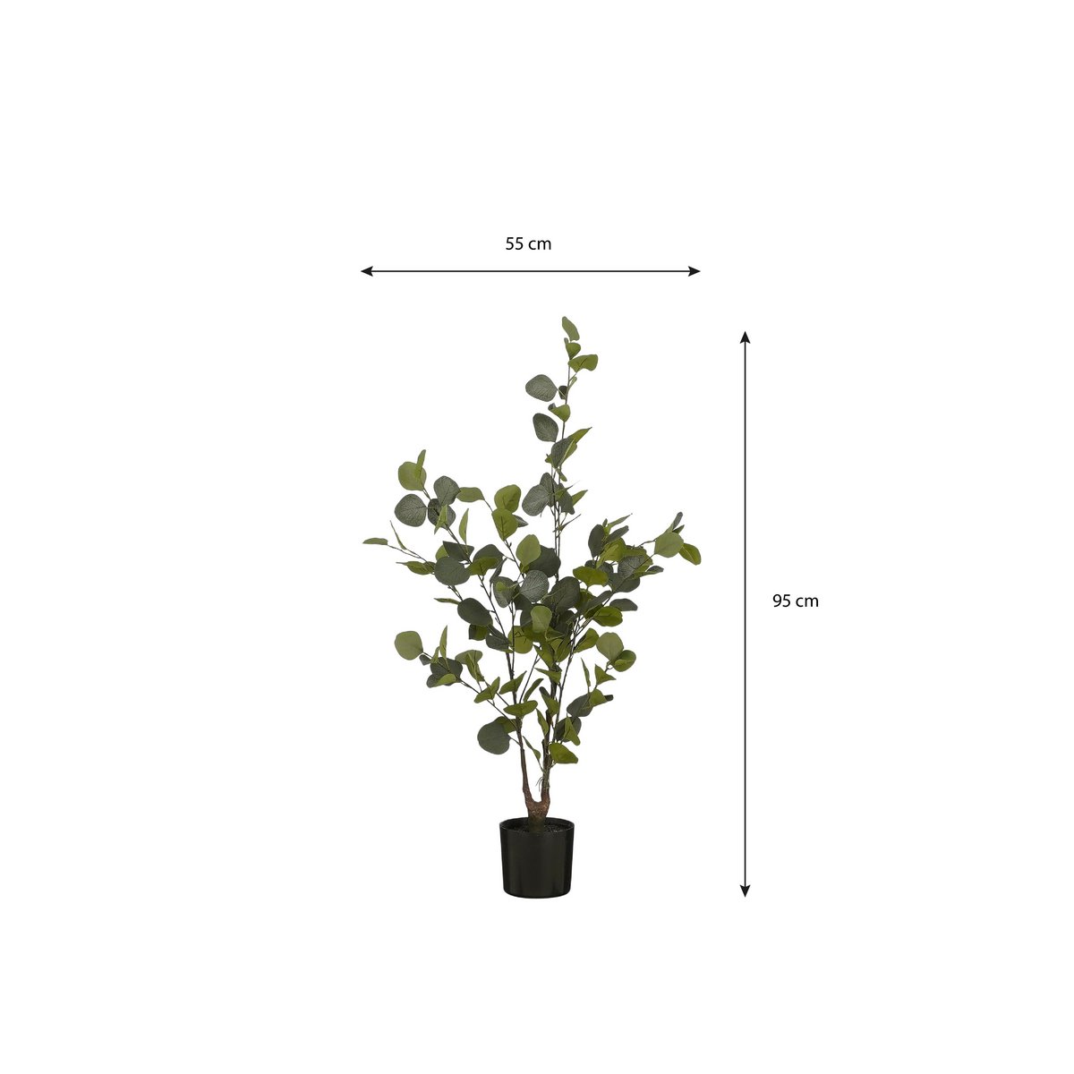 Eucalyptus Kunstplant in Bloempot - H95 x Ø55 cm - Groen-Mica Decorations-Ik Hout ervan.