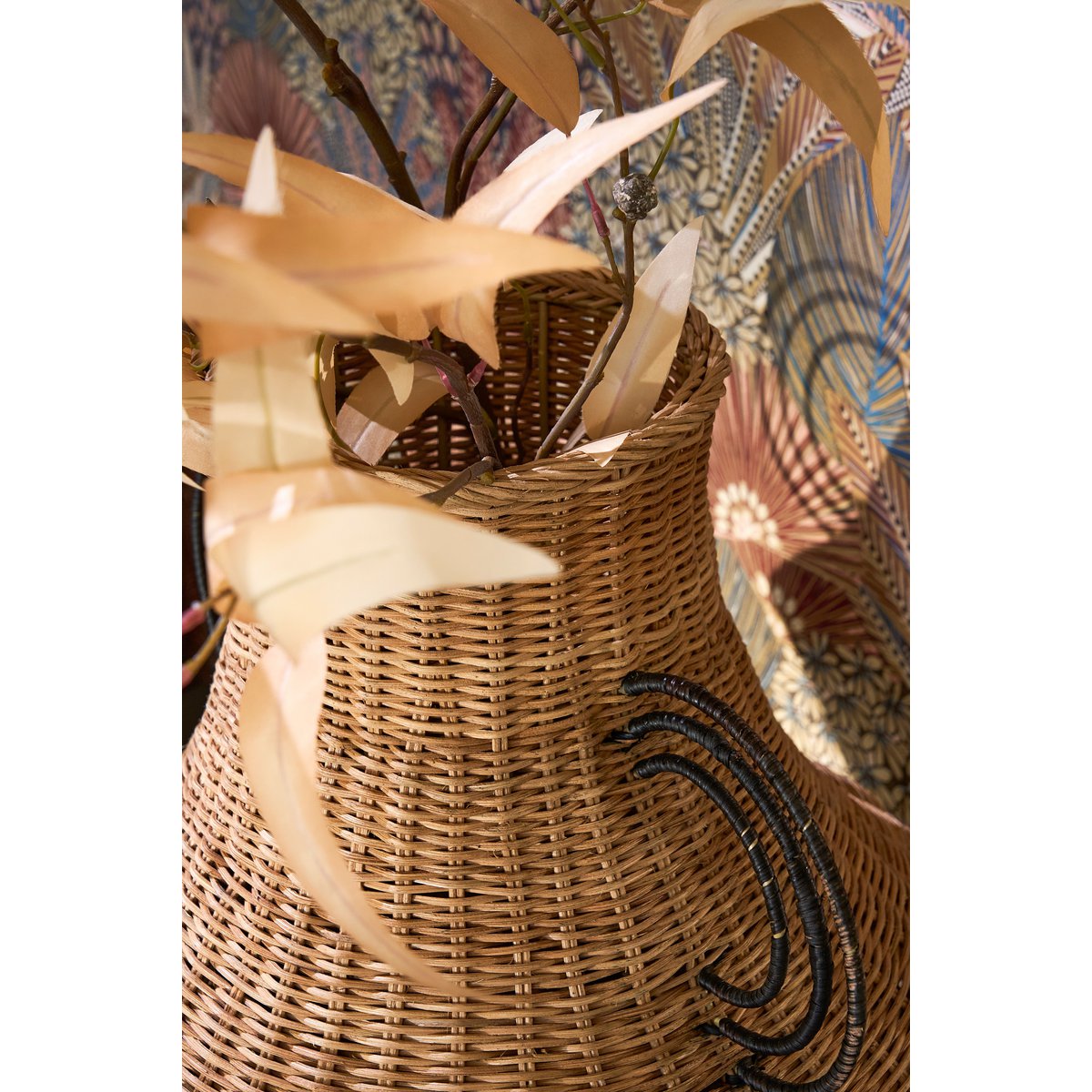 Fabiola Decoratie Vaas - H43 x Ø30 cm - Rotan - Bruin-vazen-Mica Decorations-Ik Hout ervan.