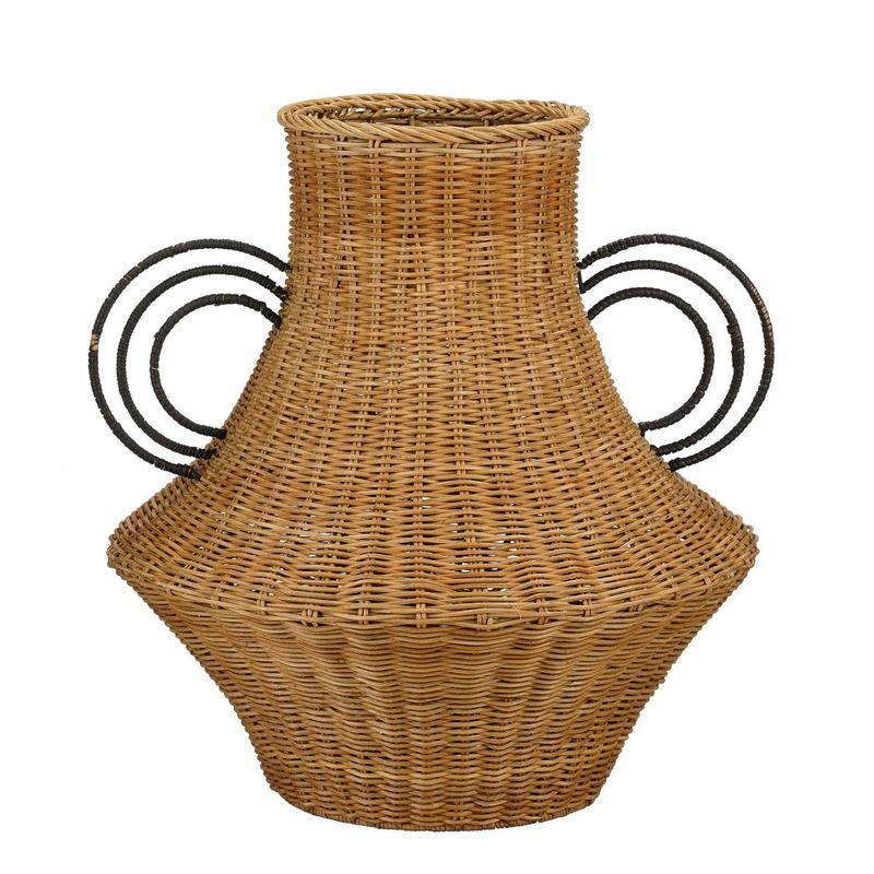 Fabiola Decoratie Vaas - H43 x Ø30 cm - Rotan - Bruin-vazen-Mica Decorations-Ik Hout ervan.