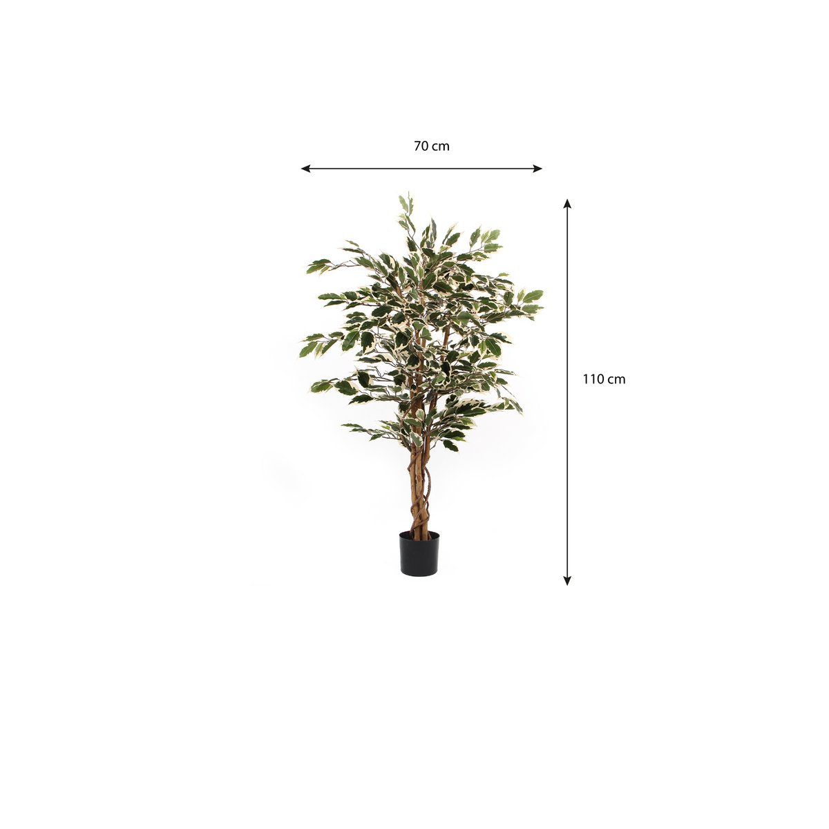 Ficus Kunstplant - H110 x Ø70 cm - Groen Bont-Mica Decorations-Ik Hout ervan.