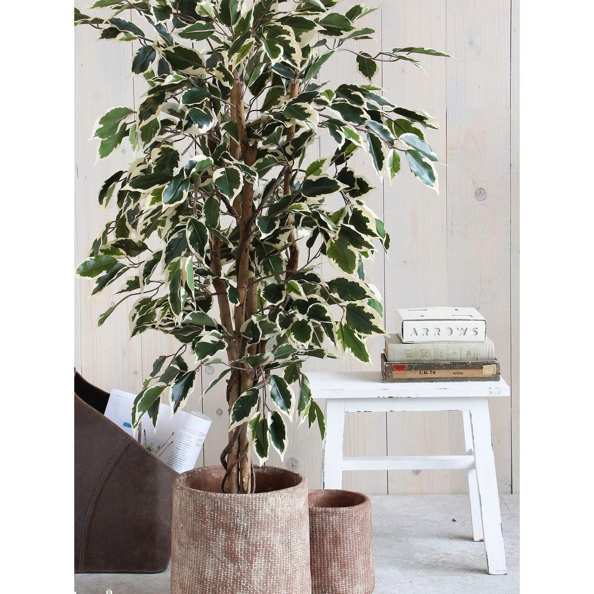Ficus Kunstplant - H110 x Ø70 cm - Groen Bont-Mica Decorations-Ik Hout ervan.