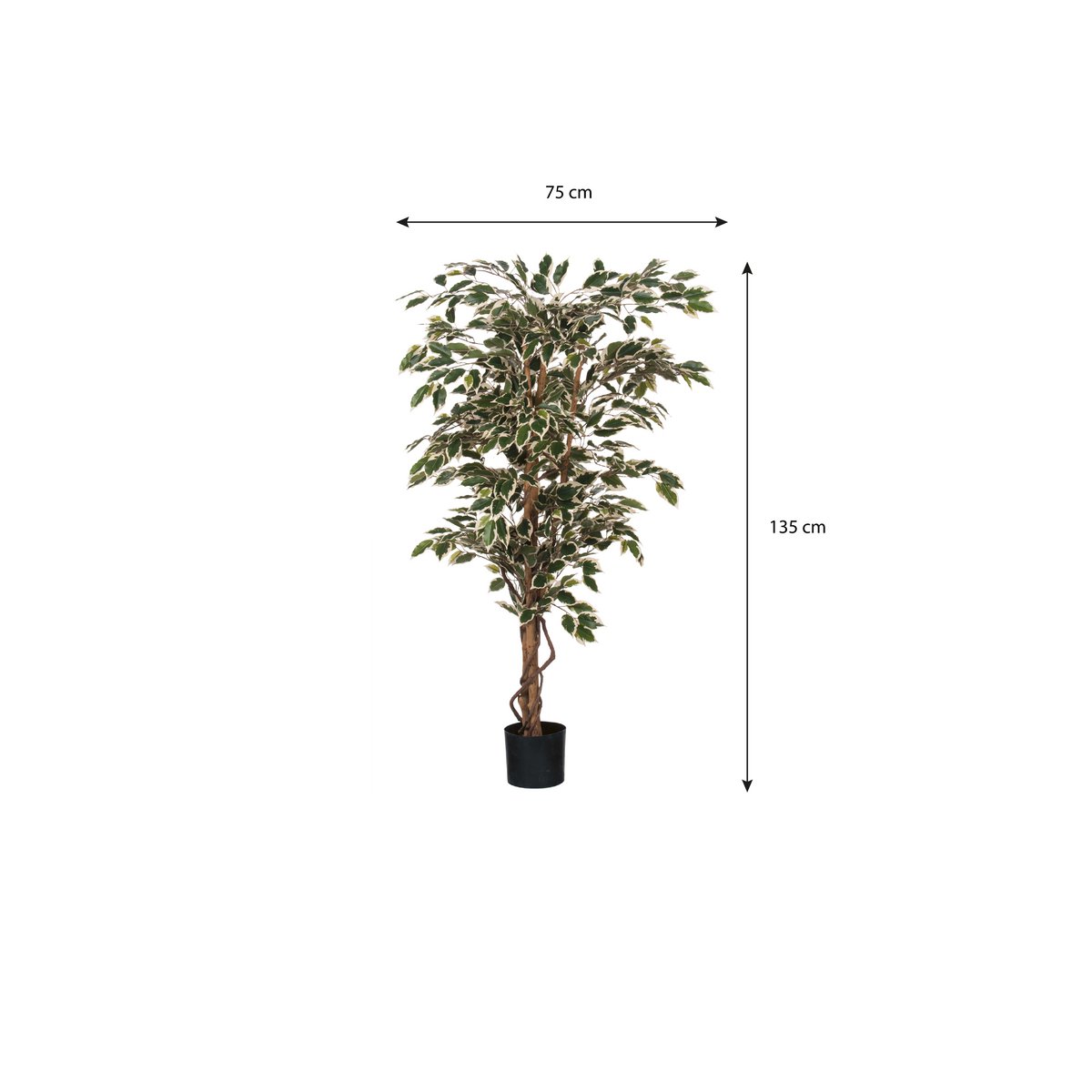 Ficus Kunstplant - H150 x Ø75 cm - Groen Bont-Mica Decorations-Ik Hout ervan.