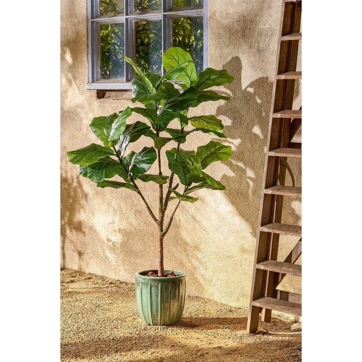 Ficus Lyrata Kunstplant in Pot - H150 x Ø50 cm - Groen-Mica Decorations-Ik Hout ervan.