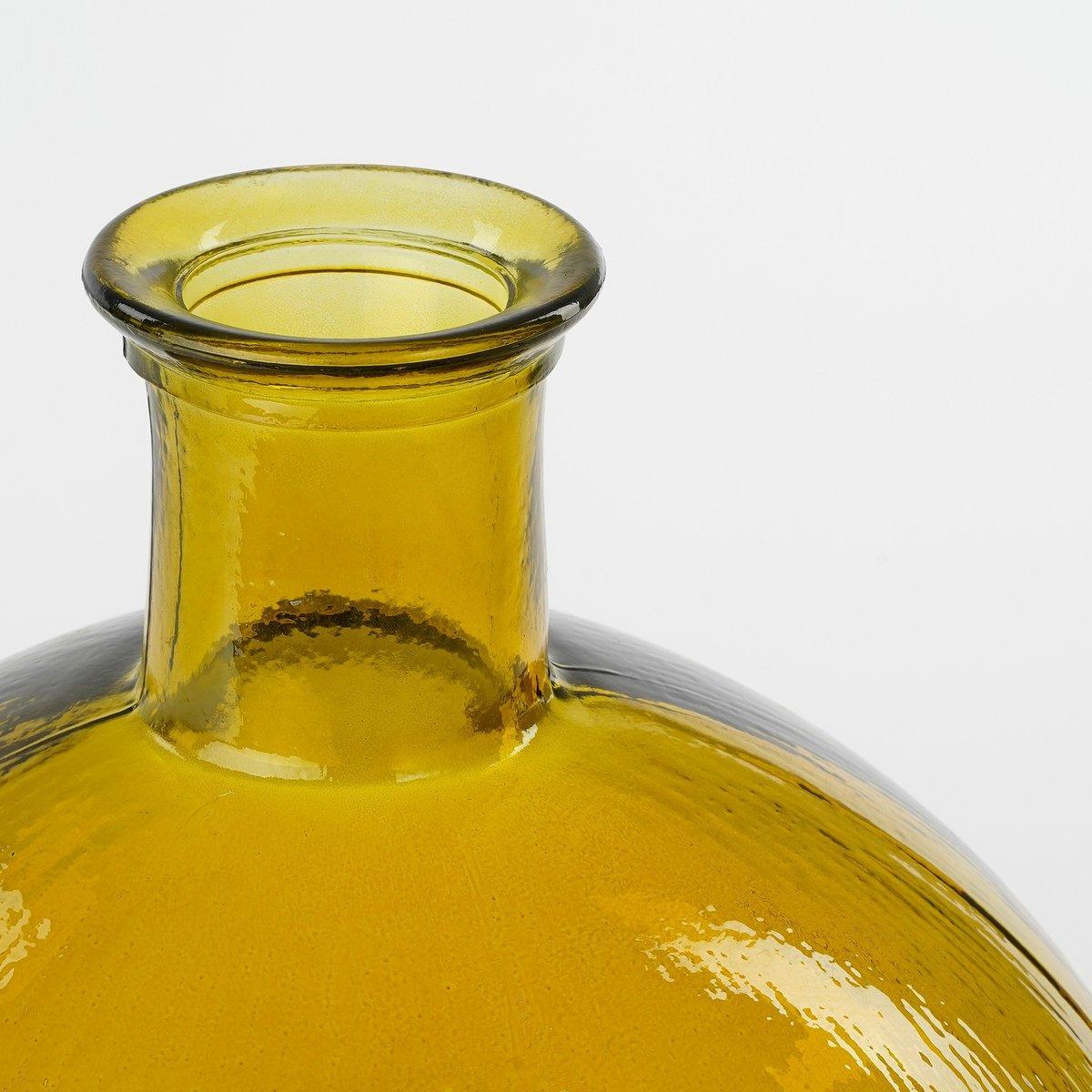 Firenza Fles Vaas - H42 x Ø34 cm - Gerecycled Glas - Oker-vazen-Mica Decorations-Ik Hout ervan.