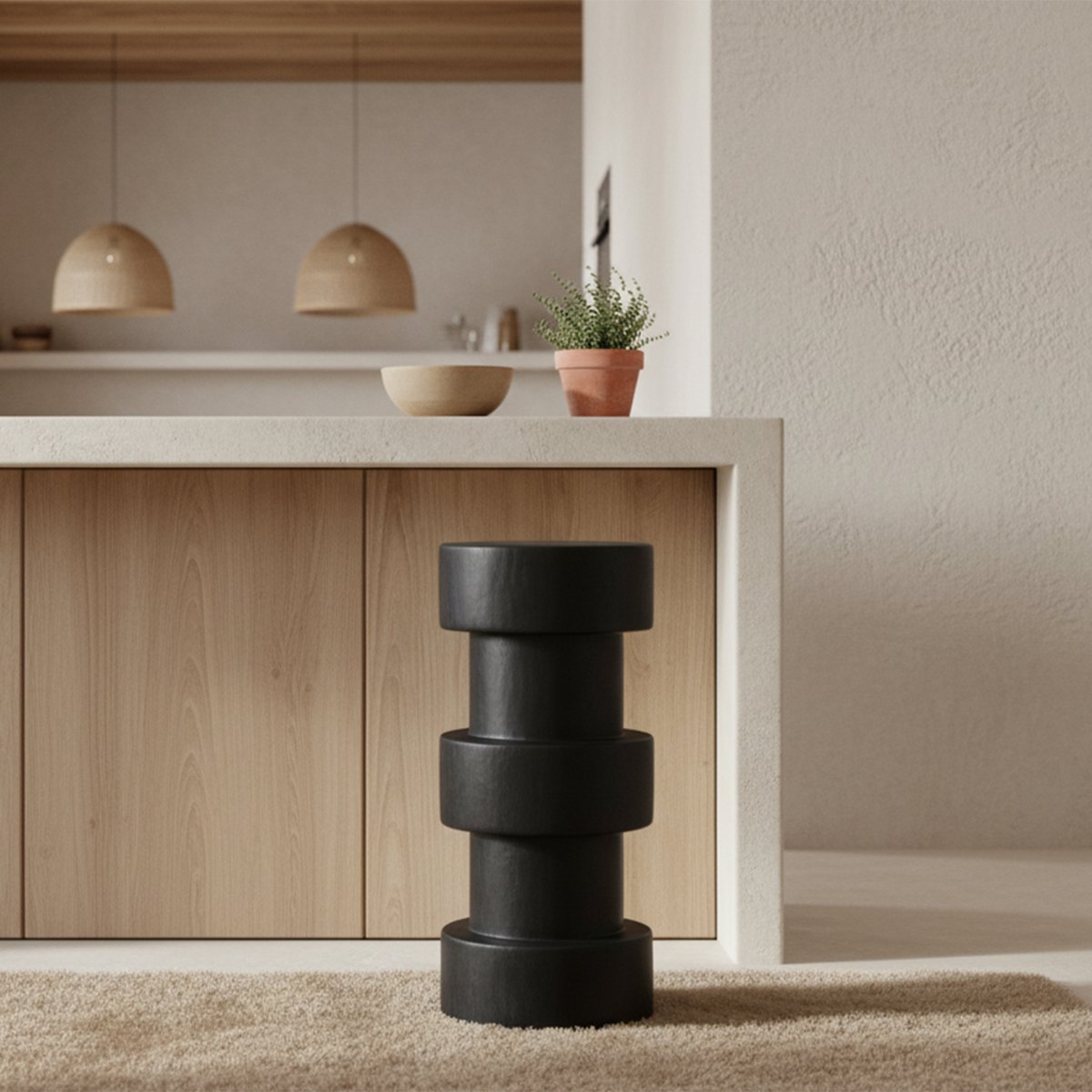 Forma barkruk Totoma zwart-barkruk-Raw Materials-Ik Hout ervan.