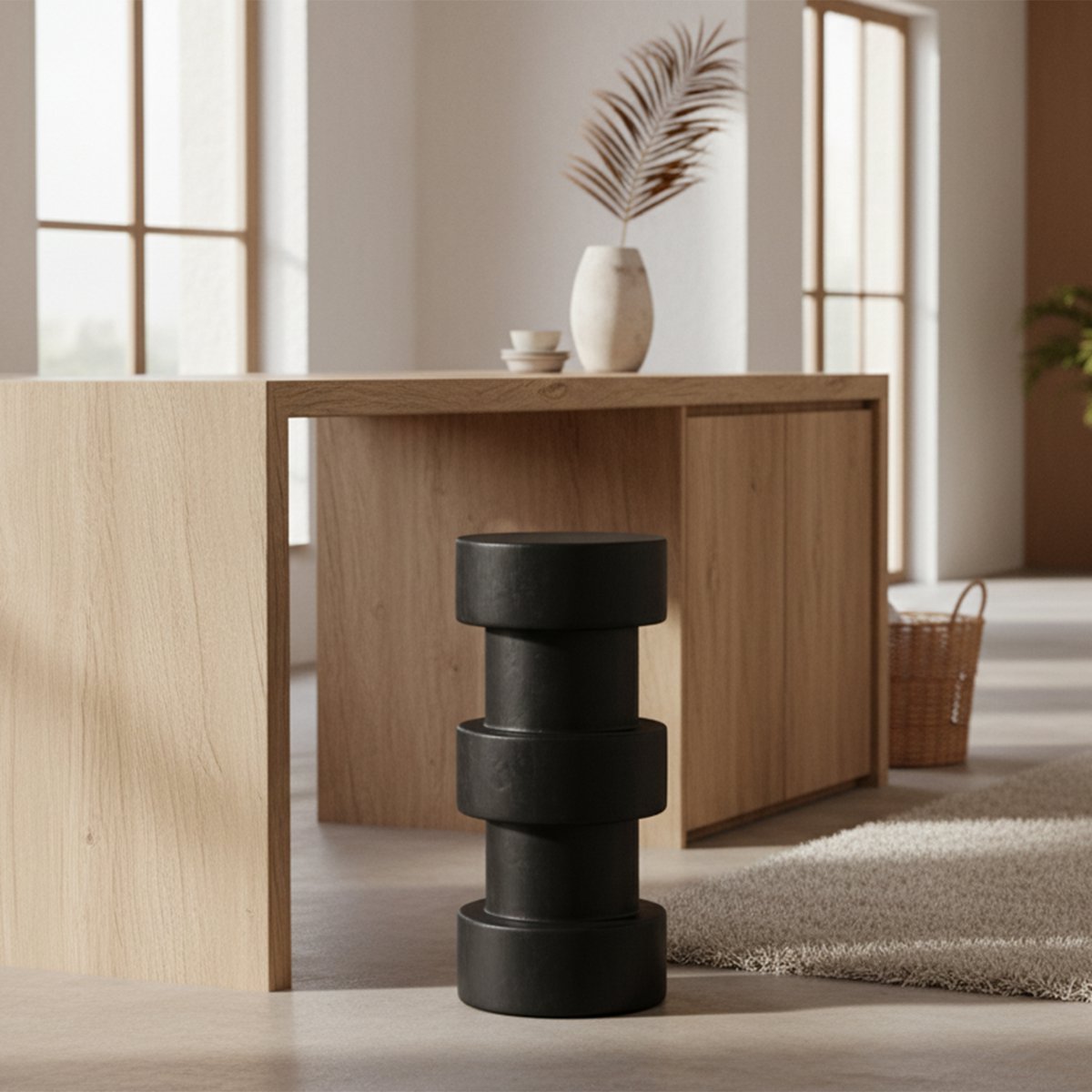 Forma barkruk Totoma zwart-barkruk-Raw Materials-Ik Hout ervan.