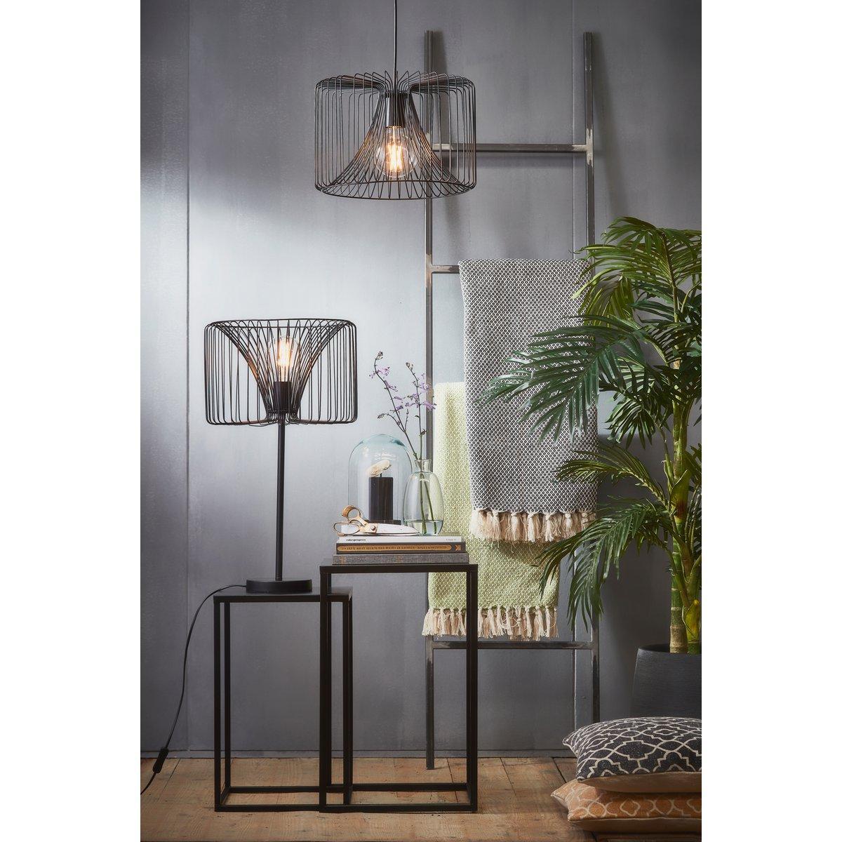 Goa Bijzettafel - Set van 2 - L35 x B35 x H55 cm - Metaal - Zwart-Mica Decorations-Ik Hout ervan.