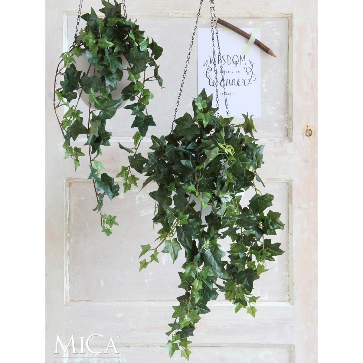 Hedera Kunst Hangplant - H129 cm - Groen-Mica Decorations-Ik Hout ervan.