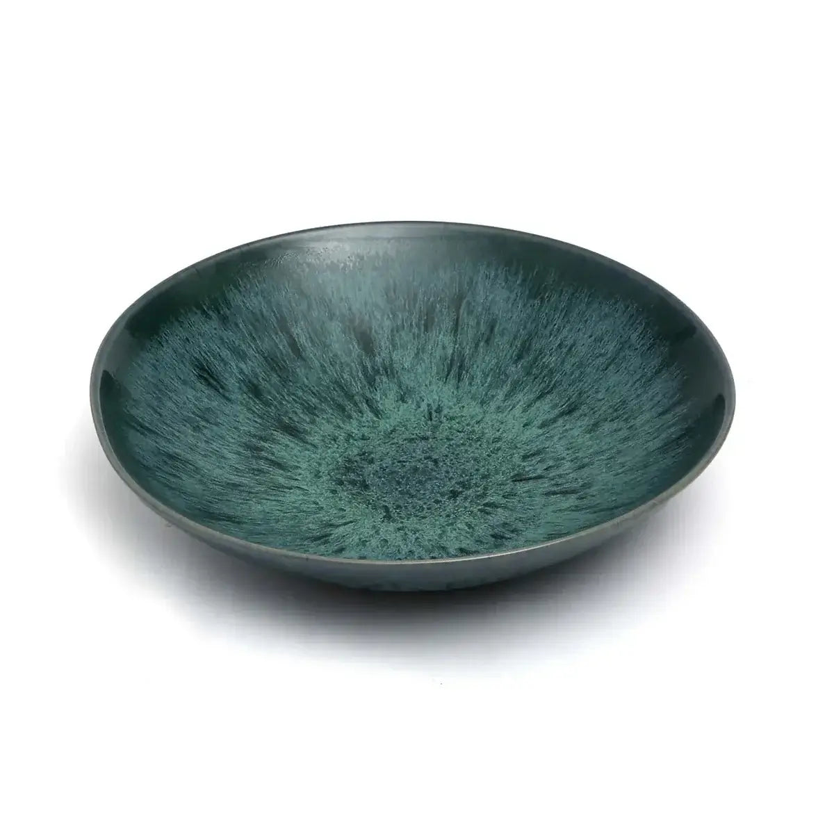 Aqua Pasta Plate with a textured green design, part of a stylish dinnerware set for enhancing pasta dishes and salads.