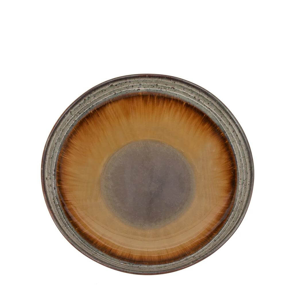 Het Comporta pastabord met unieke craquelé afwerking in warme kleuren, perfect voor stijlvol dineren. Set van 4 keramische borden.