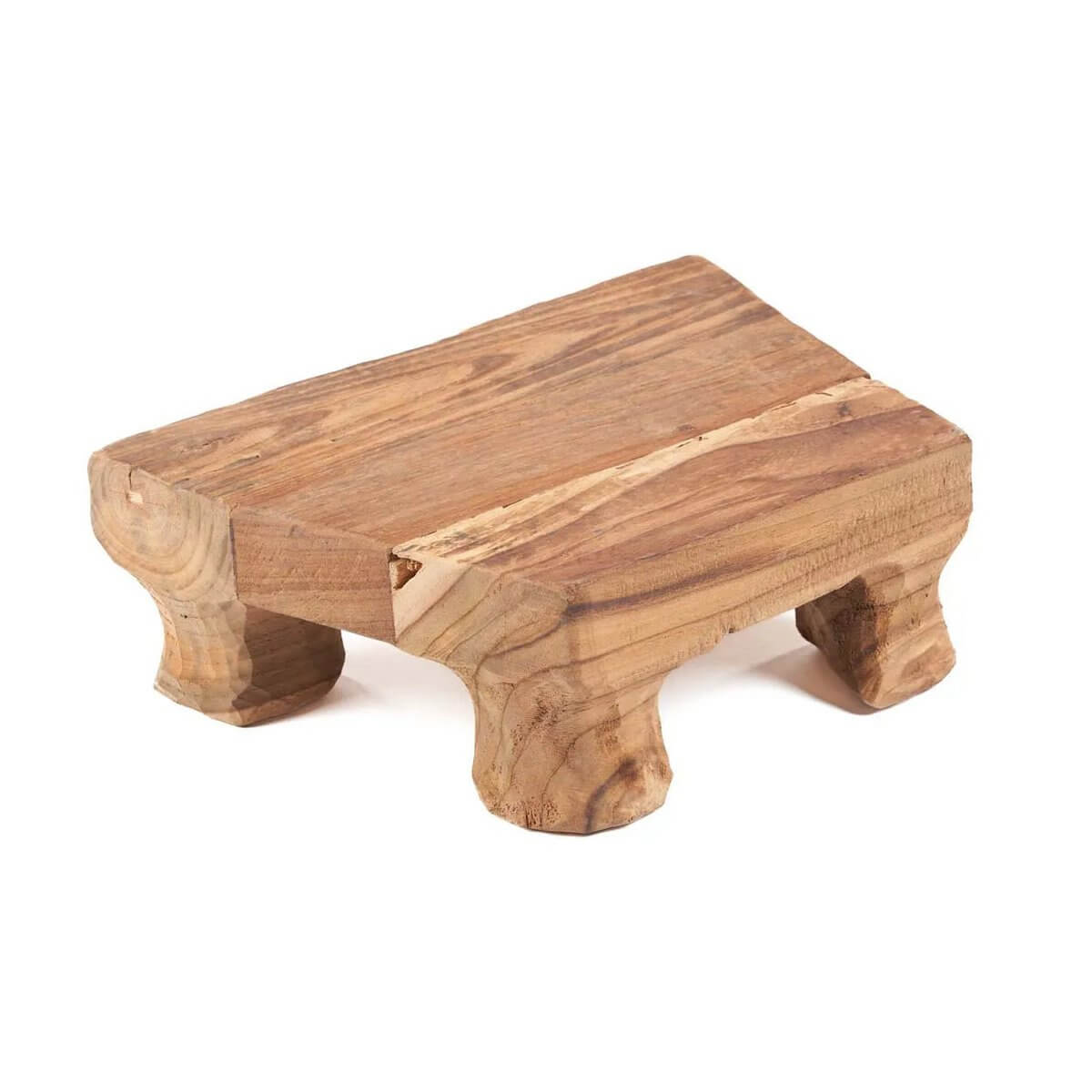 Bohemian Yummy Tray made of textured natural teak, perfect for serving tapas and snacks with charm and style.