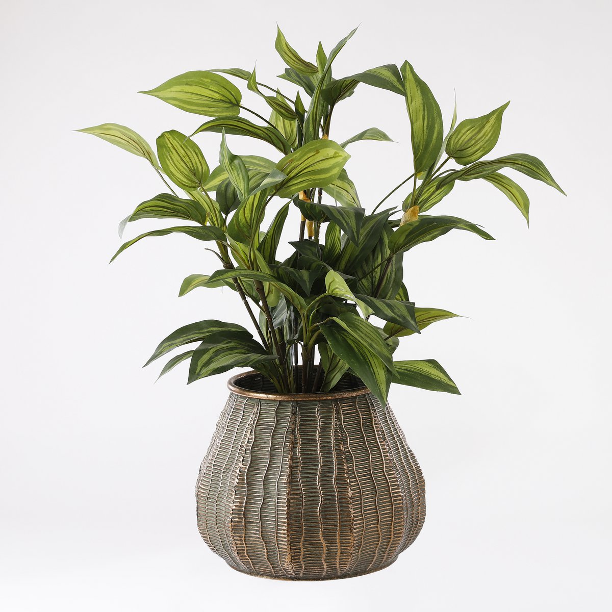 Hosta Kunstplant in Bloempot Stan - H65 x Ø40 cm - Groen-Mica Decorations-Ik Hout ervan.