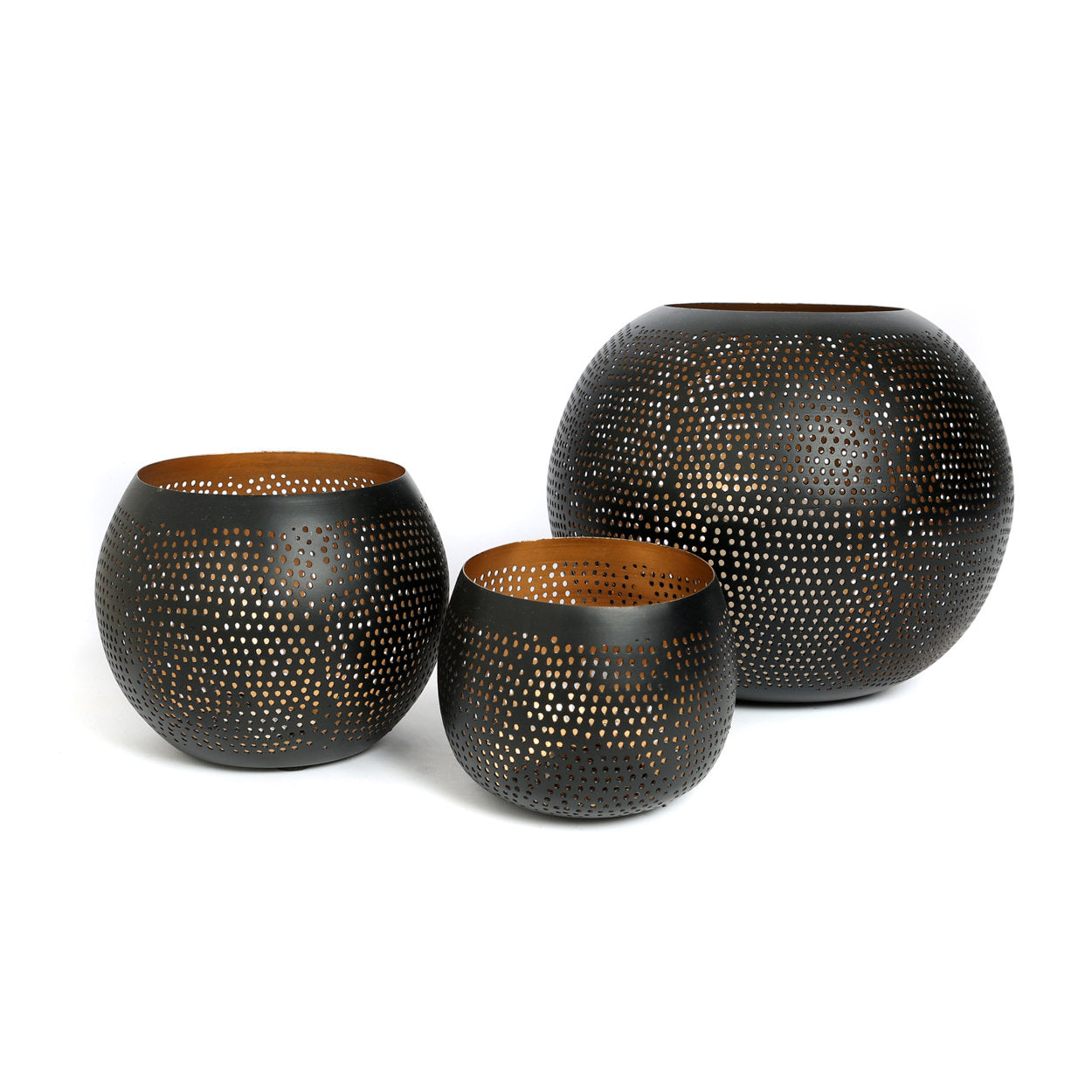 De doorboorde bal - zwart goud - L