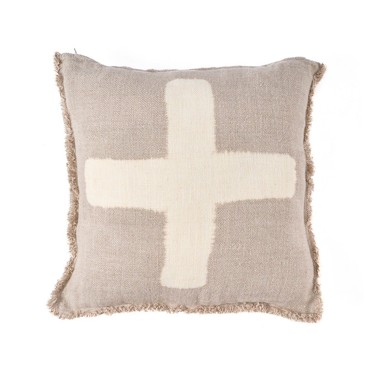 De Ivoor Kruis kussenhoes - naturel wit - 50x50