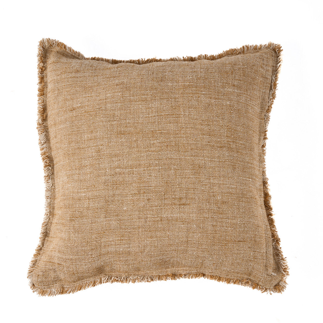 De Sahara kussenhoes met franje - naturel bruin - 50x50